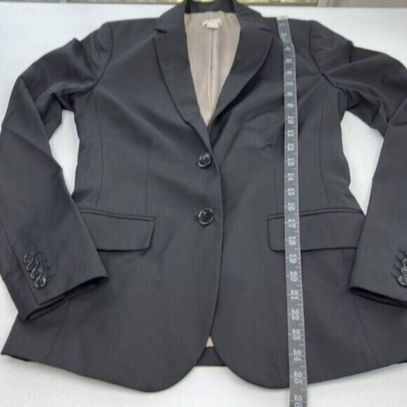 J Crew Lightweight Wool Blazer Black Flap Pockets 2 Button Vented Jacket 2 - Picture 12 of 13